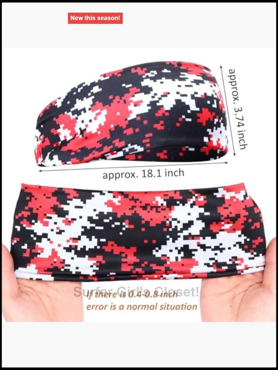 24 Pack Non Slip Moisture Wicking Sports Headbands for Running Hiking Yoga main image 5